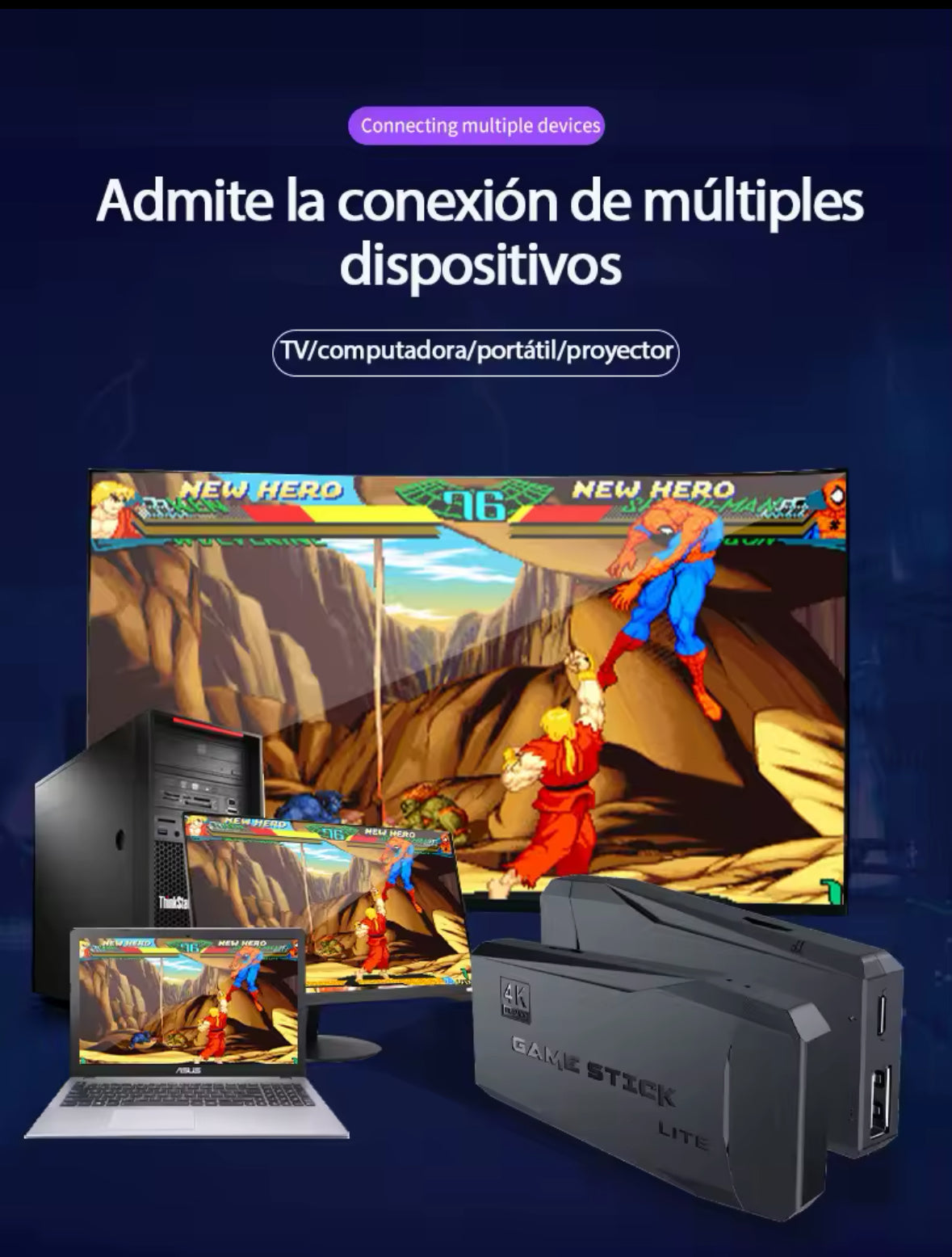 RetroPlay M8 – Console Stick de Jeu Rétro 4K avec Manettes Sans Fil